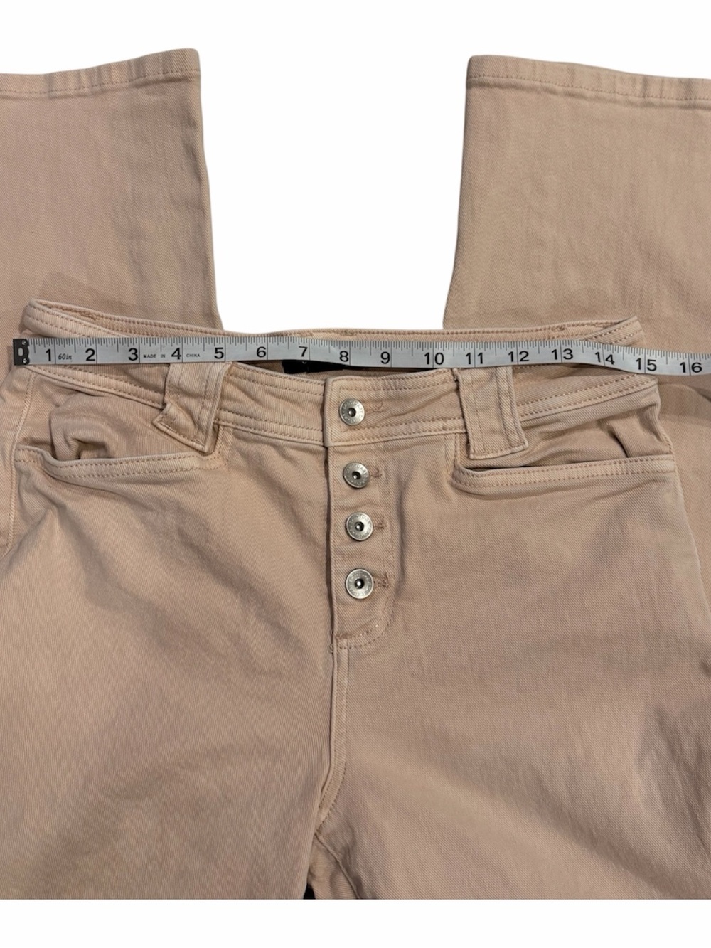 Sanctuary Women's Light Pink Button-Fly Wide Leg Jeans - standard rise - size 29 - Picture 4 of 6